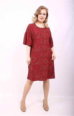 Платье текстильное Модель: т3770 Пол: женский Цвет: красный Рисунок: микс