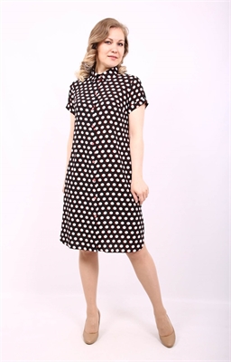 Платье текстильное Модель: т3774 Пол: женский Цвет: черный Рисунок: горох