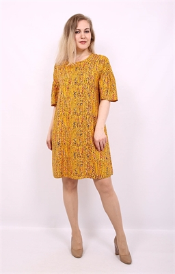 Платье текстильное Модель: т3770 Пол: женский Цвет: желтый Рисунок: микс