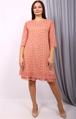 Платье текстильное Модель: ш3827 Пол: женский Цвет: терракотовый Рисунок: микс