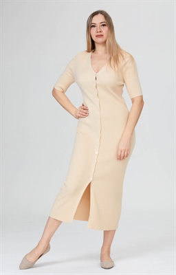 Платье длинное с коротким рукавом Модель: 51001 Пол: женский Цвет: бежевый Рисунок: без рисунка